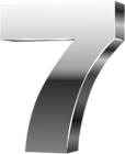 Number Seven 3D Silver PNG Clip Art Image