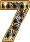 Number Seven Deco Gold PNG Clip Art Image
