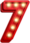 Number Seven Glowing PNG Clip Art Image
