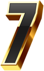 Number Seven Gold Black Transparent Image