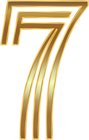 Number Seven Gold PNG Clip Art Image