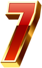 Number Seven Gold Red Transparent Image