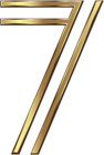 Number Seven Golden PNG Clip Art Image