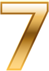 Number Seven Golden Transparent PNG Image