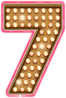 Number Seven Neon Lights Transparent PNG Clip Art Image