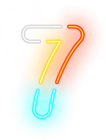 Number Seven Neon Transparent Clip Art Image