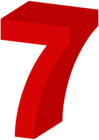 Number Seven Red PNG Clip Art Image