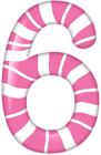 Number Six Candy Style PNG Clip Art Image