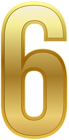 Number Six Gold Classic PNG Clip Art Image