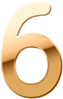 Number Six Gold PNG Clipart