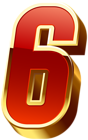Number Six Gold Red Transparent Image
