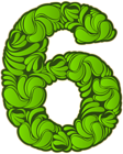 Number Six Green Transparent PNG Image
