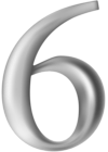 Number Six Grey PNG Clipart Image