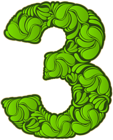Number Three Green Transparent PNG Image