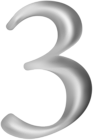 Number Three Grey PNG Clipart Image