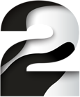 Number Two Black White PNG Clip Art Image