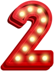 Number Two Glowing PNG Clip Art Image