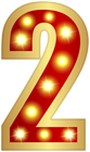 Number Two Glowing Red Clipart