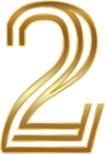 Number Two Gold PNG Clip Art Image