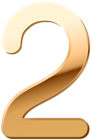 Number Two Gold PNG Clipart