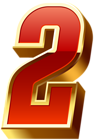 Number Two Gold Red Transparent Image