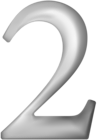 Number Two Grey PNG Clipart Image