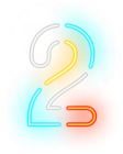 Number Two Neon Transparent Clip Art Image