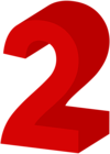 Number Two Red PNG Clip Art Image