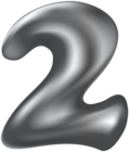 Number Two Silver Transparent PNG Clip Art
