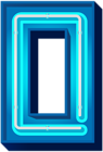 Number Zero Blue Neon PNG Clip Art Image