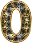 Number Zero Deco Gold PNG Clip Art Image