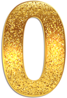 Number Zero Gold Shining PNG Clip Art Image