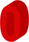 Number Zero Red PNG Clip Art Image