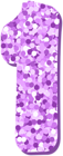 One 1 Number Violet Glitter PNG Clipart