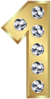One Gold Number PNG Clip Art Image