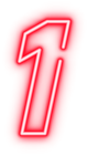 One Red Neon Transparent PNG Clip Art Image