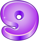 Purple Cartoon Number Nine PNG Clipart Image