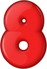 Red Number Eight Transparent PNG Clip Art