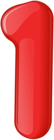 Red Number One Transparent PNG Clip Art