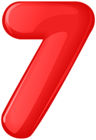 Red Number Seven Transparent PNG Clip Art