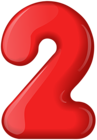 Red Number Two Transparent PNG Clip Art