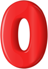Red Number Zero Transparent PNG Clip Art