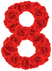 Red Roses Number Eight PNG Clipart Image