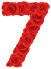 Red Roses Number Seven PNG Clipart Image