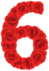 Red Roses Number Six PNG Clipart Image