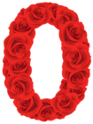 Red Roses Number Zero PNG Clipart Image