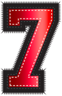 Red Sport Style Number Seven PNG Clip Art Image