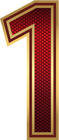Red and Gold Number One PNG Image