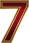Red and Gold Number Seven PNG Image