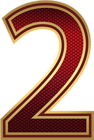 Red and Gold Number Two PNG Image